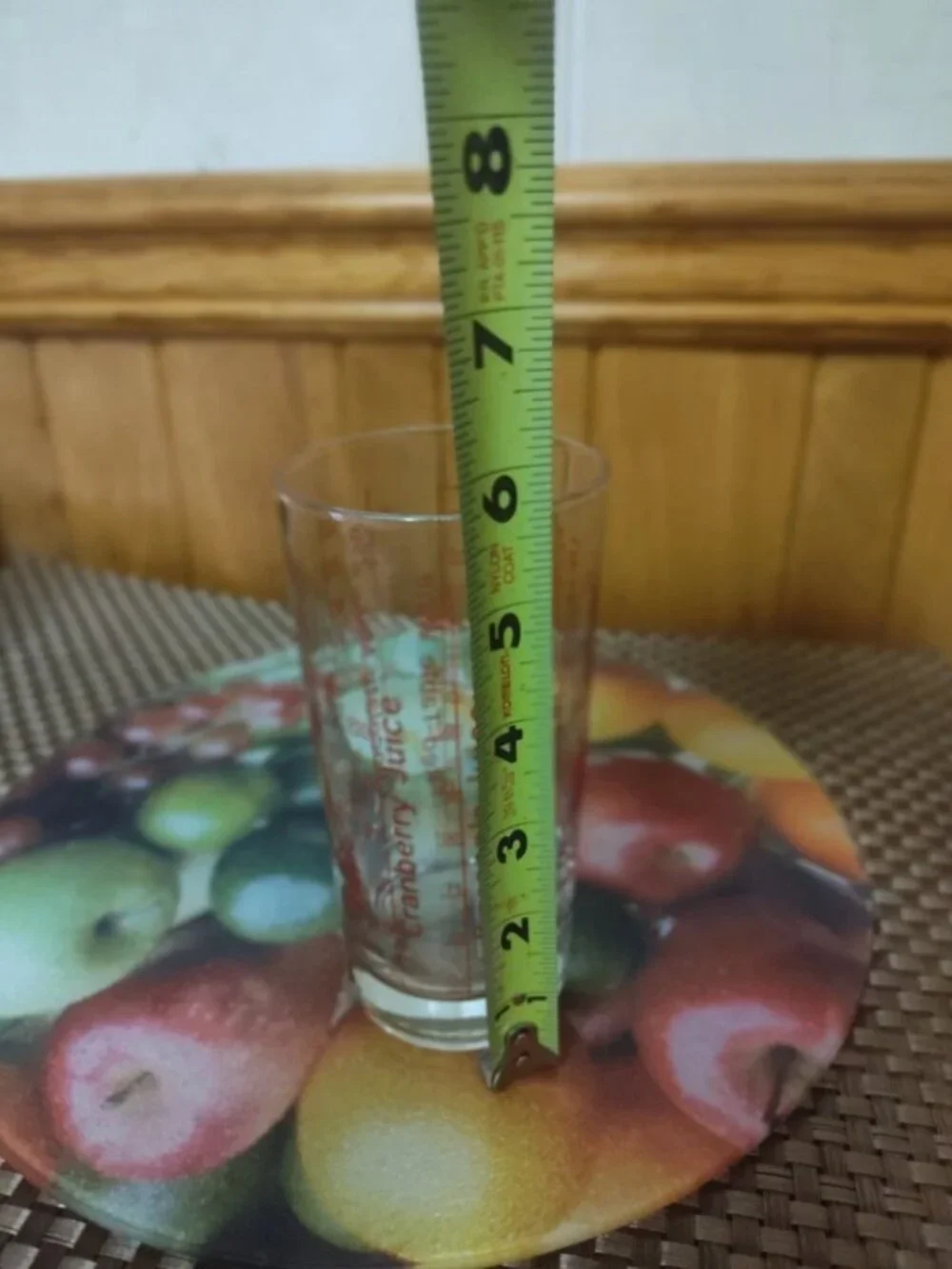 Vintage Calorie-counting Portion Control Measuring Glass 6.5 in. Tall 2.5 in Dia